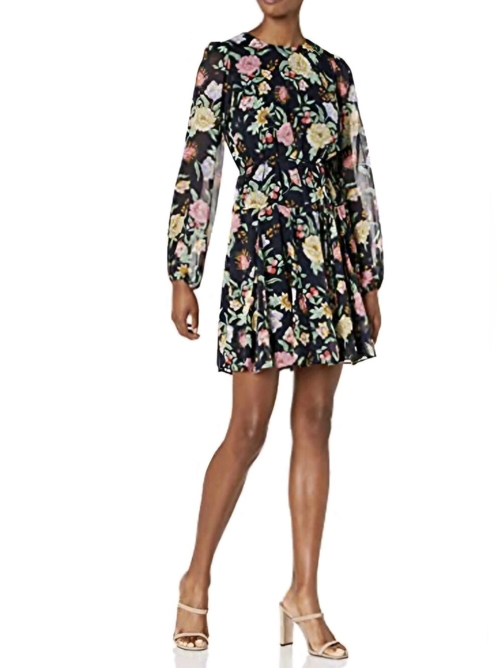 Tommy Hilfiger Floral Long-Sleeve Black Dress Women's Size 4